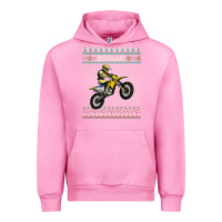 Fuchsia Pink christmas motorcycle motocross braap dirt bike xmas Urban Hoodie - linhVisuals