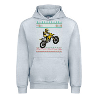 Heather Grey christmas motorcycle motocross braap dirt bike xmas Urban Hoodie - linhVisuals