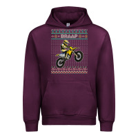 Mauve Wine christmas motorcycle motocross braap dirt bike xmas Urban Hoodie - linhVisuals