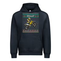 Navy christmas motorcycle motocross braap dirt bike xmas Urban Hoodie - linhVisuals