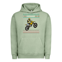 Pigment Oil Green christmas motorcycle motocross braap dirt bike xmas Urban Hoodie - linhVisuals