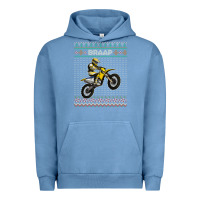 Pigment Pebble Blue christmas motorcycle motocross braap dirt bike xmas Urban Hoodie - linhVisuals