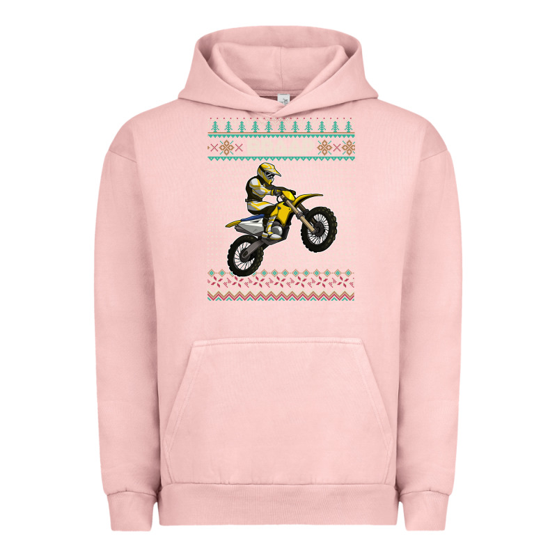 Christmas Motorcycle Motocross Braap Dirt Bike Xmas Urban Hoodie by linhVisuals | Teevron