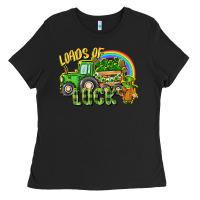 Black Loads of luck tractor Ladies Tee - CowGirlArtShop