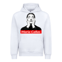 White Maria Callas Urban Hoodie - linhVisuals