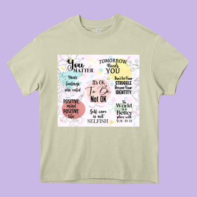 It's Ok To Be Not Ok Heavy Core Tee Designed By Tumblerdesignbyshophia