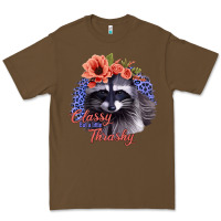 Cacao Classy But A Little Thrashy Racoon With Flowers Premium Tee - Jasminsmagicworld
