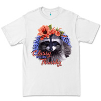 White Classy But A Little Thrashy Racoon With Flowers Premium Tee - Jasminsmagicworld