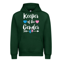 Forest Green keeper of the gender reveal tee shirt girl or boy blue pink Urban Hoodie - linhVisuals