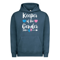 Pigment Midnight Navy keeper of the gender reveal tee shirt girl or boy blue pink Urban Hoodie - linhVisuals