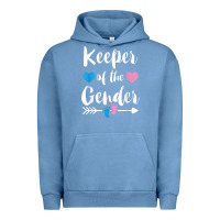 Pigment Pebble Blue keeper of the gender reveal tee shirt girl or boy blue pink Urban Hoodie - linhVisuals