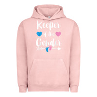 Pigment Salmon keeper of the gender reveal tee shirt girl or boy blue pink Urban Hoodie - linhVisuals