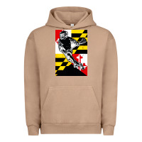 Pigment Burro lacrosse player maryland flag lax lacrosse stick retro Urban Hoodie - linhVisuals