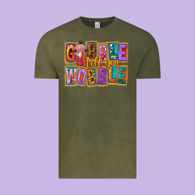 Gobble Till You Wobble Vintage Tee Designed By Fadigitalartstudio