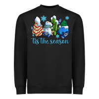 Black tis the season christmas tree  cake winter and snowman Heavyweight Sweatshirt - AdoDesignShop
