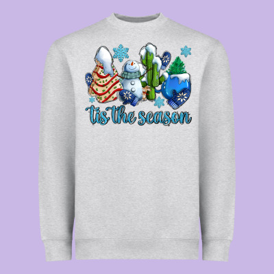 Tis The Season Christmas Tree  Cake Winter And Snowman Heavyweight Sweatshirt Designed By Adodesignshop