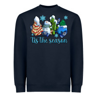 Navy tis the season christmas tree  cake winter and snowman Heavyweight Sweatshirt - AdoDesignShop