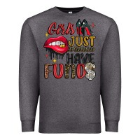 Charcoal Heather girls just wanna have funds Premium Sweatshirt - JahusDesignShop