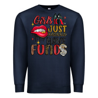 Navy girls just wanna have funds Premium Sweatshirt - JahusDesignShop