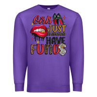 Purple girls just wanna have funds Premium Sweatshirt - JahusDesignShop