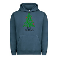 Pigment Midnight Navy hawaiian christmas tree mele kalikimaka hawaii tropical t shirt Urban Hoodie - linhVisuals
