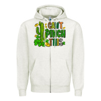 Oatmeal Heather cant pinch this with clovers Zipper Hoodie - AdoDesignShop