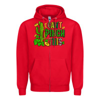 Red cant pinch this with clovers Zipper Hoodie - AdoDesignShop