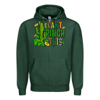 Sports Green cant pinch this with clovers Zipper Hoodie - AdoDesignShop