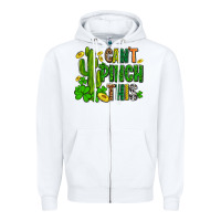 White cant pinch this with clovers Zipper Hoodie - AdoDesignShop