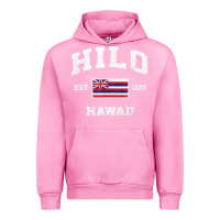Fuchsia Pink hilo hawaii hi vintage state athletic style t shirt Urban Hoodie - linhVisuals