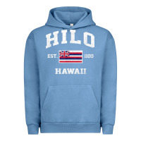 Pigment Pebble Blue hilo hawaii hi vintage state athletic style t shirt Urban Hoodie - linhVisuals