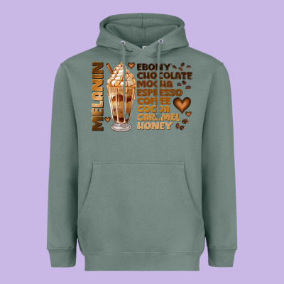Melanin Coffee Heavyweight Hoodie Designed By Jahusdesignshop