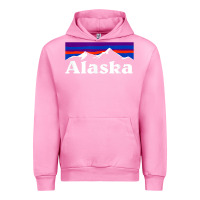 Fuchsia Pink alaska retro vintage mountains & outdoors wilderness state Urban Hoodie - linhVisuals