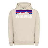 Pigment French Oak alaska retro vintage mountains & outdoors wilderness state Urban Hoodie - linhVisuals