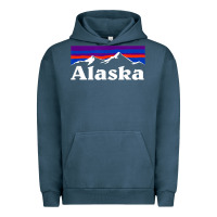 Pigment Midnight Navy alaska retro vintage mountains & outdoors wilderness state Urban Hoodie - linhVisuals