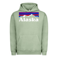 Pigment Oil Green alaska retro vintage mountains & outdoors wilderness state Urban Hoodie - linhVisuals