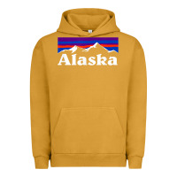 Pigment Peanut Butter alaska retro vintage mountains & outdoors wilderness state Urban Hoodie - linhVisuals