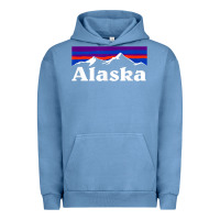 Pigment Pebble Blue alaska retro vintage mountains & outdoors wilderness state Urban Hoodie - linhVisuals