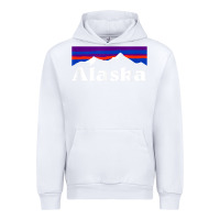 White alaska retro vintage mountains & outdoors wilderness state Urban Hoodie - linhVisuals