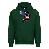 Forest Green american cod fish design fishing lover fisherman usa premium Urban Hoodie - linhVisuals