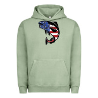 Pigment Oil Green american cod fish design fishing lover fisherman usa premium Urban Hoodie - linhVisuals
