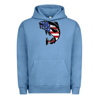 Pigment Pebble Blue american cod fish design fishing lover fisherman usa premium Urban Hoodie - linhVisuals