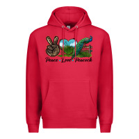 Cardinal Peace Love Peacock Premium Hoodie - LillyAllenDesigns