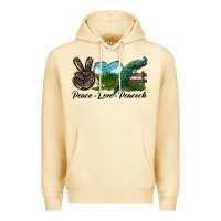 Pina Colada Peace Love Peacock Premium Hoodie - LillyAllenDesigns