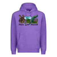 Purple Peace Love Peacock Premium Hoodie - LillyAllenDesigns