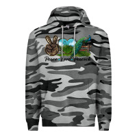 Slate Camo Peace Love Peacock Premium Hoodie - LillyAllenDesigns