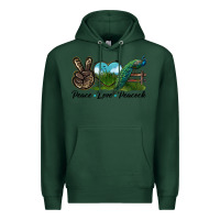 Sports Green Peace Love Peacock Premium Hoodie - LillyAllenDesigns