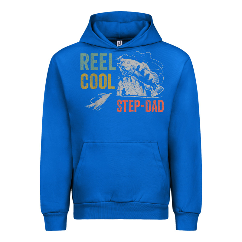 Mens Reel Cool Step Dad Fishing Funny Fathers Day Urban Hoodie by linhVisuals | Teevron