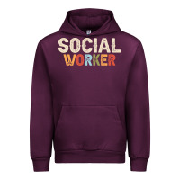 Mauve Wine Social Worker Job Occupation Funny Birthday Urban Hoodie - linhVisuals