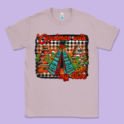 Christmas With My Tribe Classic Tee Designed By Jasminsmagicworld